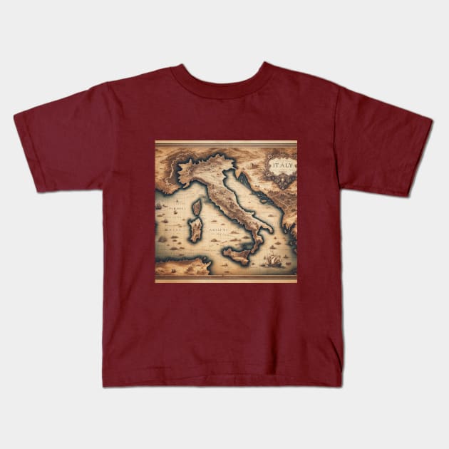 Italy Antique Map Kids T-Shirt by Gear 4 U